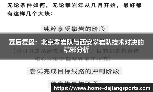 赛后复盘：北京攀岩队与西安攀岩队技术对决的精彩分析
